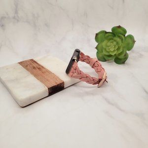 Leather Apple WatchBand Women Braided Strap Bracelet for 38mm 40mm 41mm